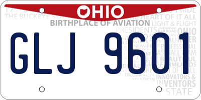 OH license plate GLJ9601