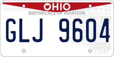 OH license plate GLJ9604