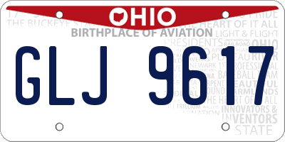 OH license plate GLJ9617