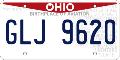 OH license plate GLJ9620