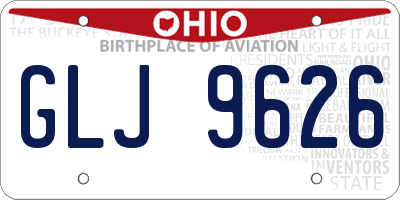 OH license plate GLJ9626