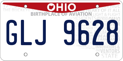 OH license plate GLJ9628
