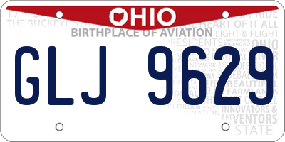 OH license plate GLJ9629