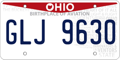 OH license plate GLJ9630