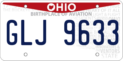 OH license plate GLJ9633