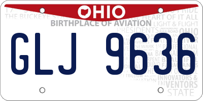 OH license plate GLJ9636