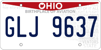 OH license plate GLJ9637