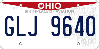 OH license plate GLJ9640
