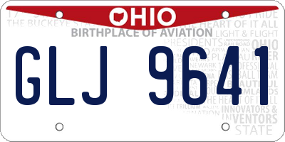 OH license plate GLJ9641