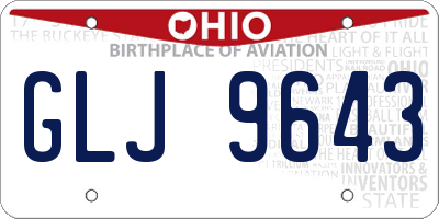 OH license plate GLJ9643