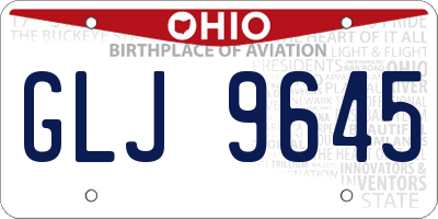 OH license plate GLJ9645