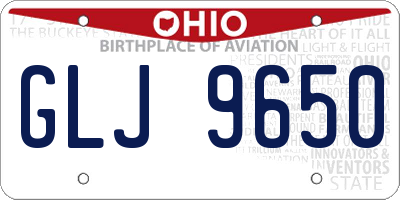 OH license plate GLJ9650