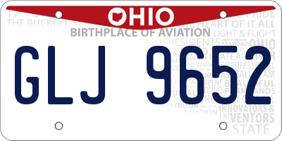 OH license plate GLJ9652