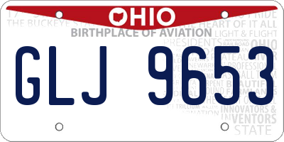 OH license plate GLJ9653