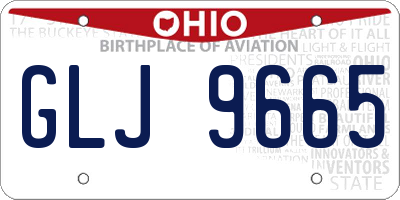 OH license plate GLJ9665