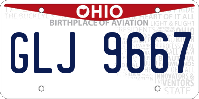 OH license plate GLJ9667
