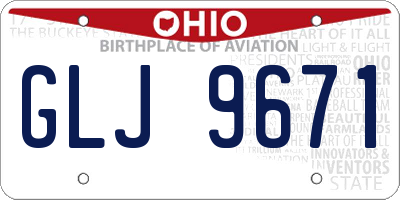 OH license plate GLJ9671