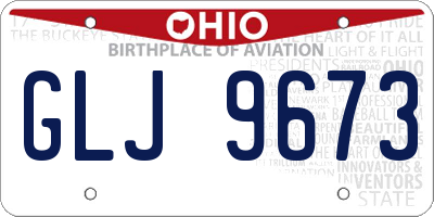 OH license plate GLJ9673