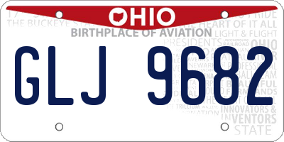 OH license plate GLJ9682