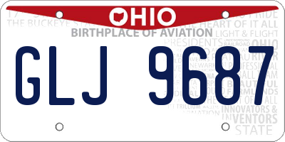 OH license plate GLJ9687