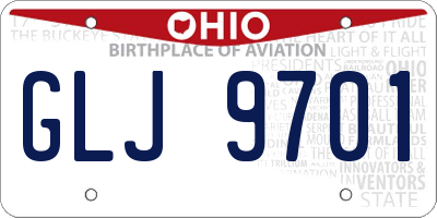 OH license plate GLJ9701
