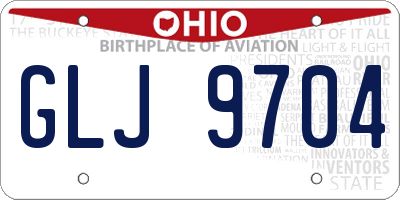 OH license plate GLJ9704