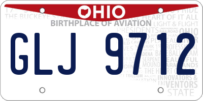 OH license plate GLJ9712