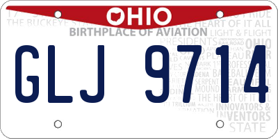 OH license plate GLJ9714