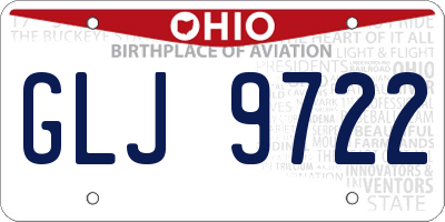 OH license plate GLJ9722