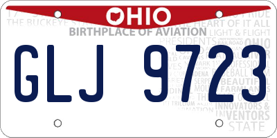 OH license plate GLJ9723