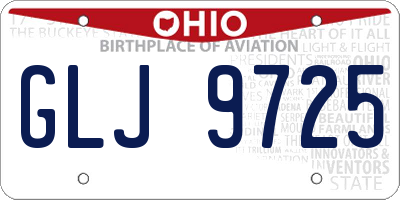 OH license plate GLJ9725