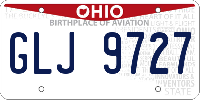 OH license plate GLJ9727