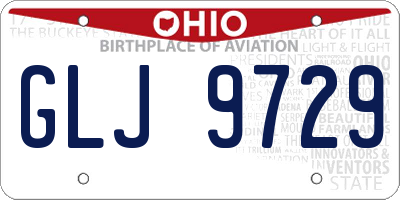 OH license plate GLJ9729