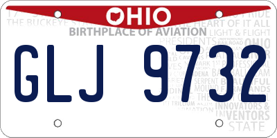 OH license plate GLJ9732