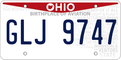 OH license plate GLJ9747