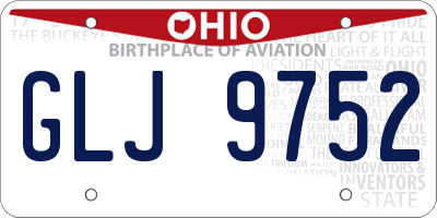 OH license plate GLJ9752