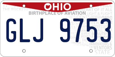OH license plate GLJ9753