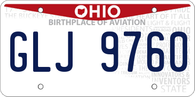 OH license plate GLJ9760