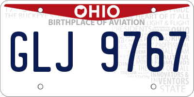 OH license plate GLJ9767