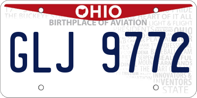 OH license plate GLJ9772