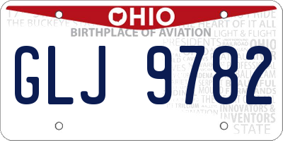 OH license plate GLJ9782