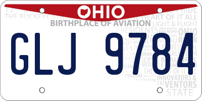 OH license plate GLJ9784