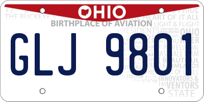 OH license plate GLJ9801