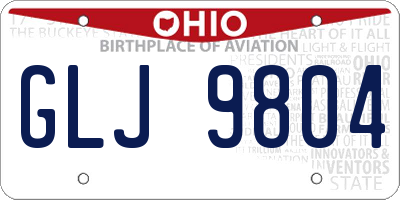 OH license plate GLJ9804