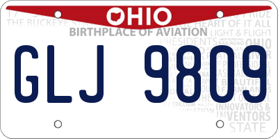 OH license plate GLJ9809