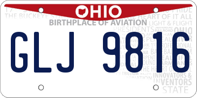 OH license plate GLJ9816