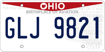 OH license plate GLJ9821