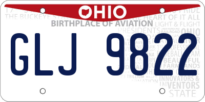 OH license plate GLJ9822