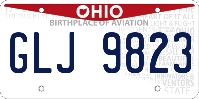 OH license plate GLJ9823