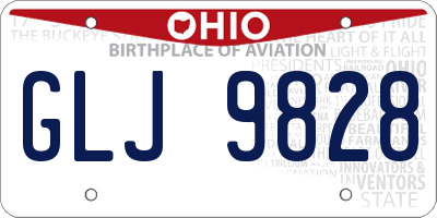OH license plate GLJ9828